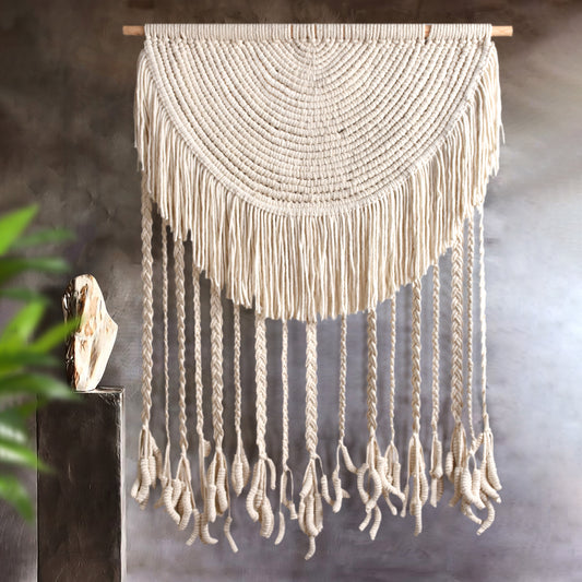 WEYERS WALL HANGING - IVORY - HAND KNITTED WOOL
