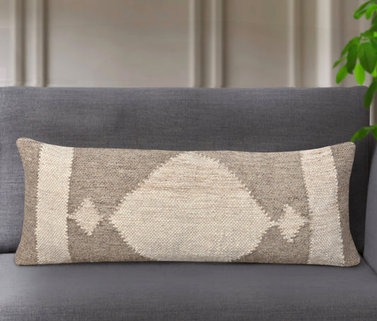 WIDDEN LUMBER CUSHION - IVORY/BEIGE - HANDWOVEN - WOOL