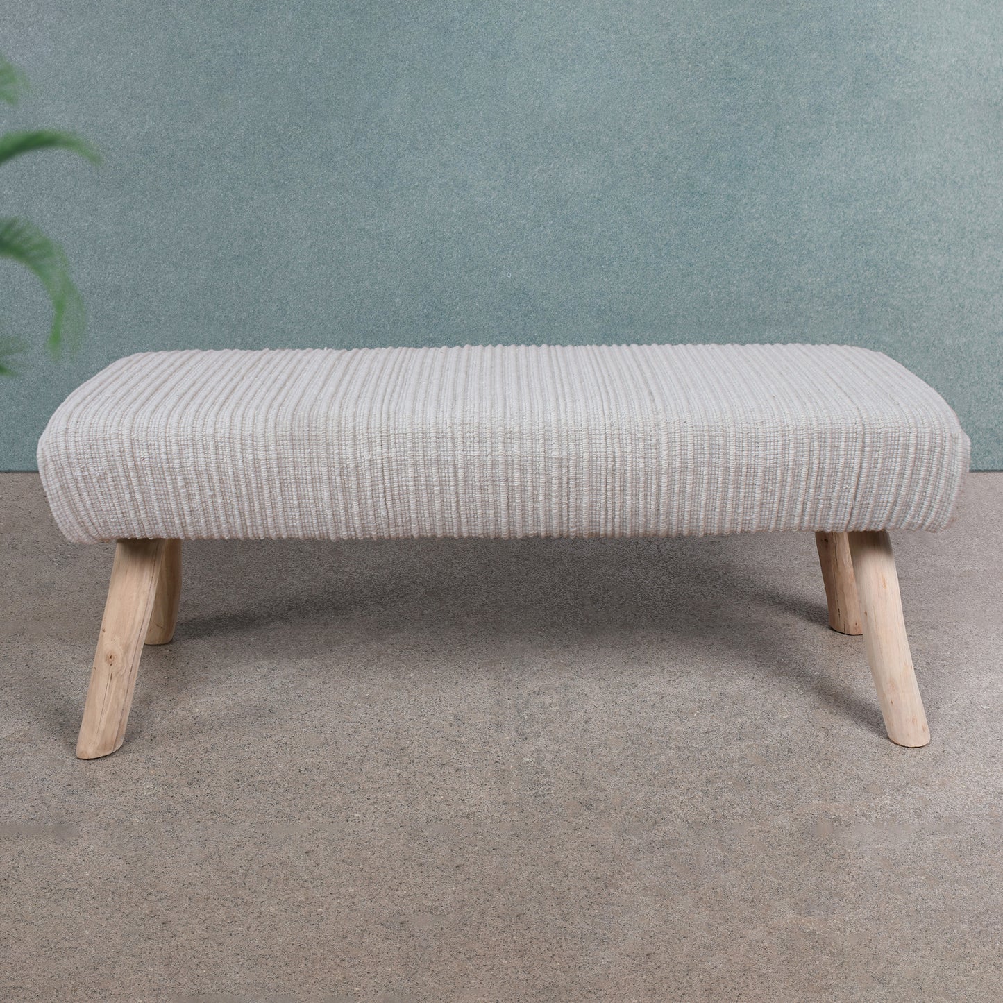 WILCOX-II BENCH - IVORY - HAND WOVEN - WOOL
