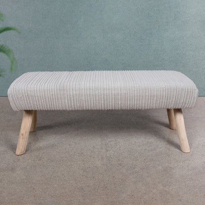 WILCOX-II BENCH - IVORY - HAND WOVEN - WOOL