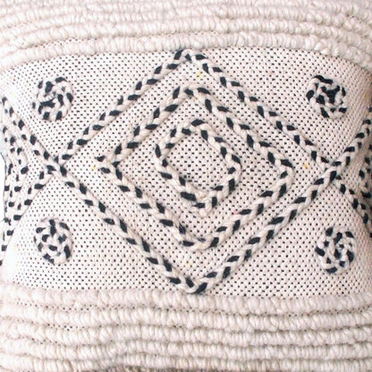 Yapen Pillow, Wool, Natural White, Charcoal, Pitloom, All Loop
