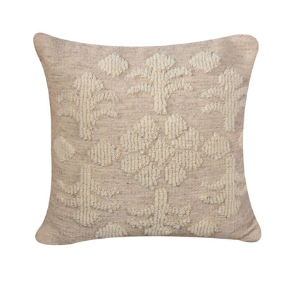 Yarra Cushion, 45x45 cm, Beige, Natural White, Wool, Circular Knitting, Circular Knitting, All Loop