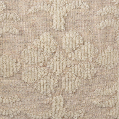 Yarra Cushion, 45x45 cm, Beige, Natural White, Wool, Circular Knitting, Circular Knitting, All Loop