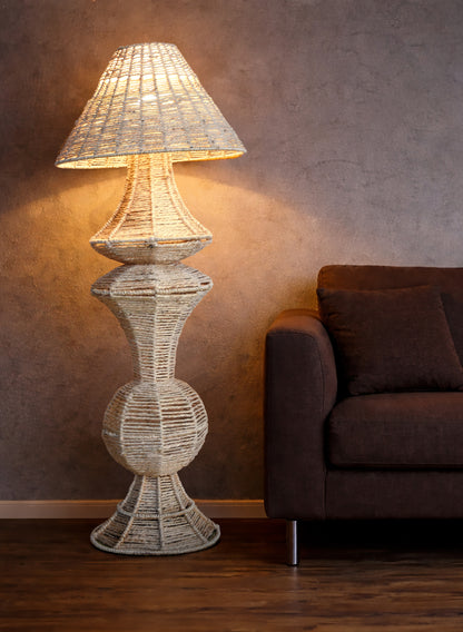 YUVAN FLOOR LAMP - BEIGE - HAND MADE - JUTE