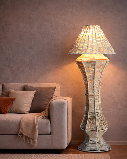 ZAYLO FLOOR LAMP - BEIGE - HAND MADE - JUTE
