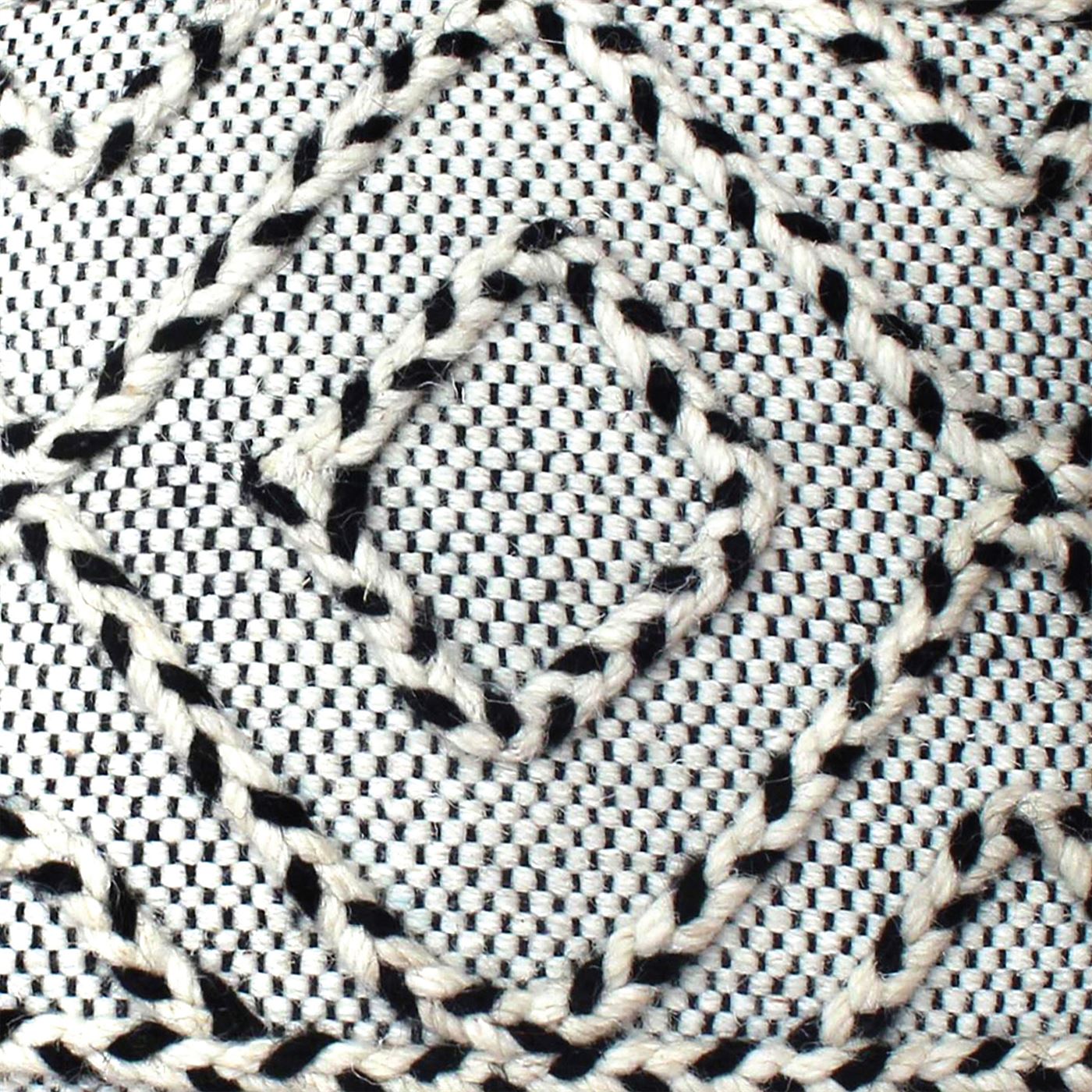 Zeehan Pillow, Wool, Natural White, Charcoal, Pitloom, Flat Weave