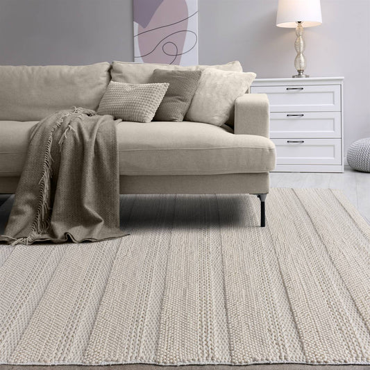 Area Rug, Bedroom Rug, Living Room Rug, Living Area Rug, Indian Rug, Office Carpet, Office Rug, Shop Rug Online, Natural White, Nz Wool, Hand Woven, Pitloom, All Loop, Soft Texture