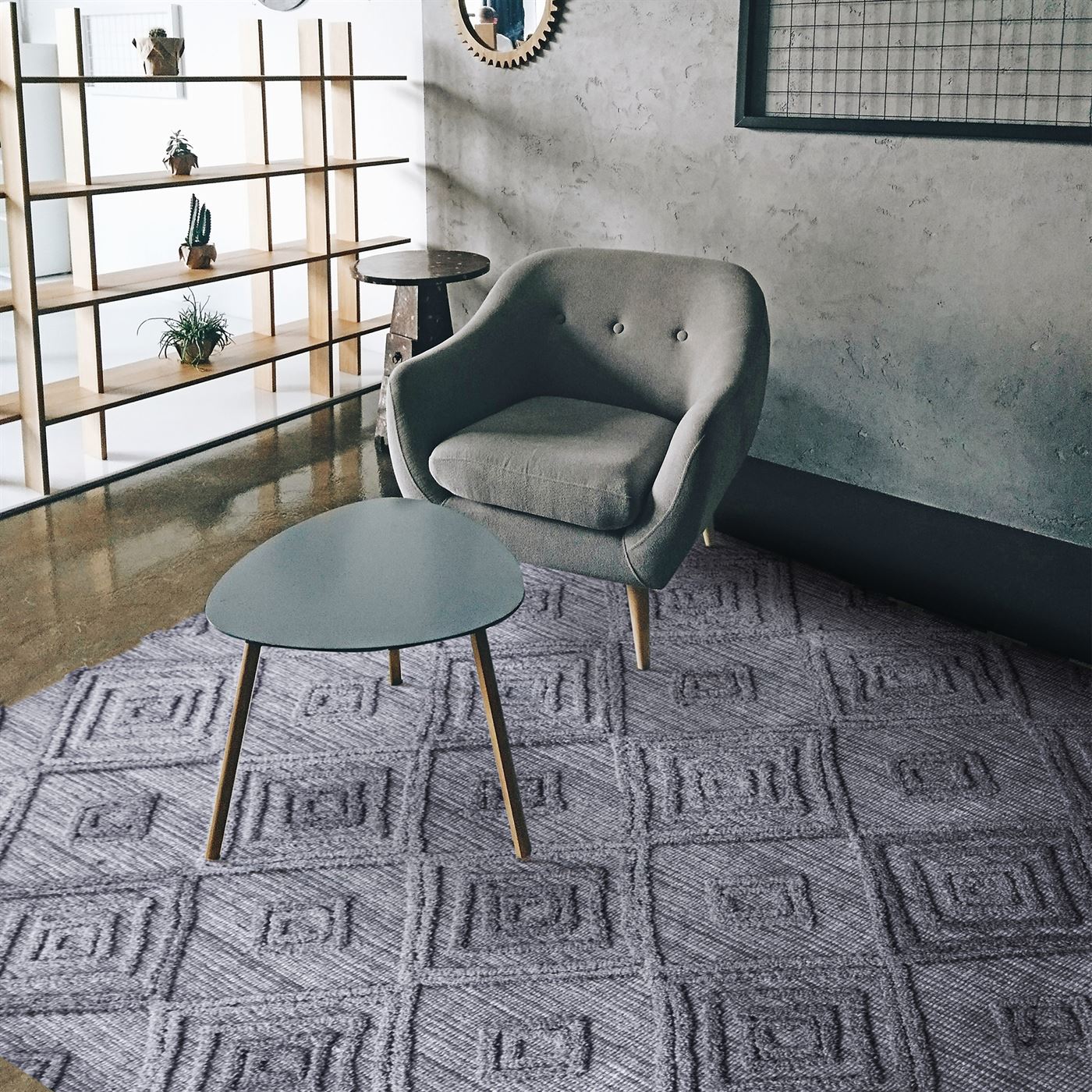 Area Rug, Bedroom Rug, Living Room Rug, Living Area Rug, Indian Rug, Office Carpet, Office Rug, Shop Rug Online, Wool, Grey, Hand woven, All Loop, Geometrical