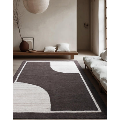 AGUDOS RUG - WOOL - HANDTUFTED - BROWN/IVORY