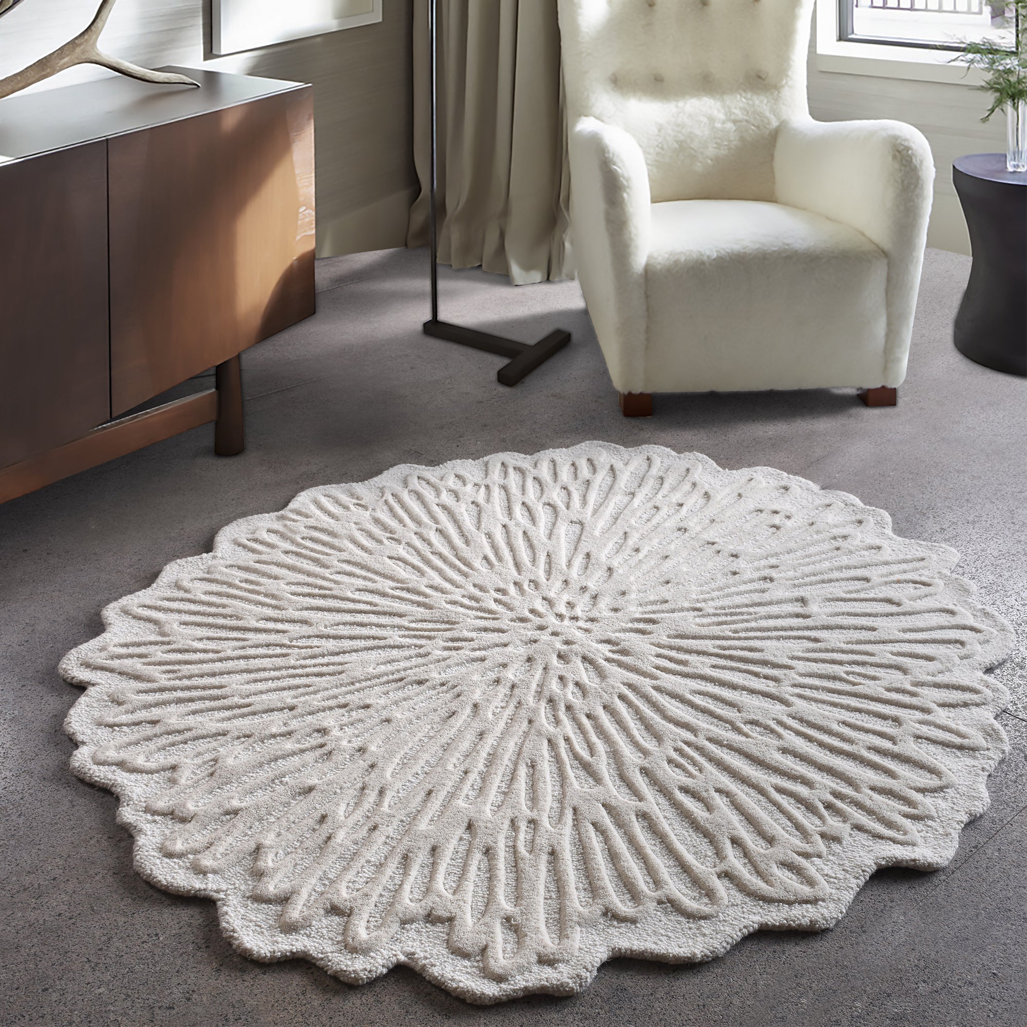 ASKART RUG - IVORY - HAND TUFTED - WOOL – The Rug Republic