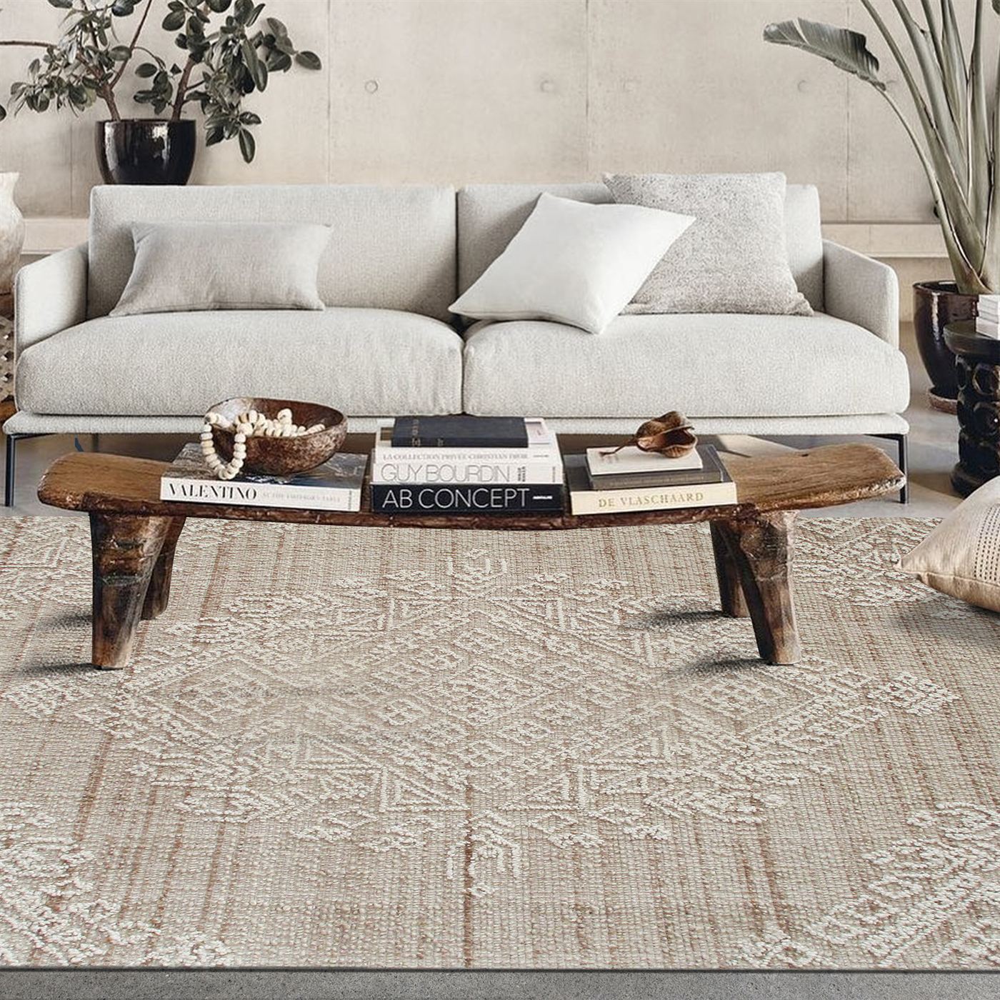 Area Rug, Bedroom Rug, Living Room Rug, Living Area Rug, Indian Rug, Office Carpet, Office Rug, Shop Rug Online, Wool, Beige, Natural White, Hand woven, All Loop, Floral