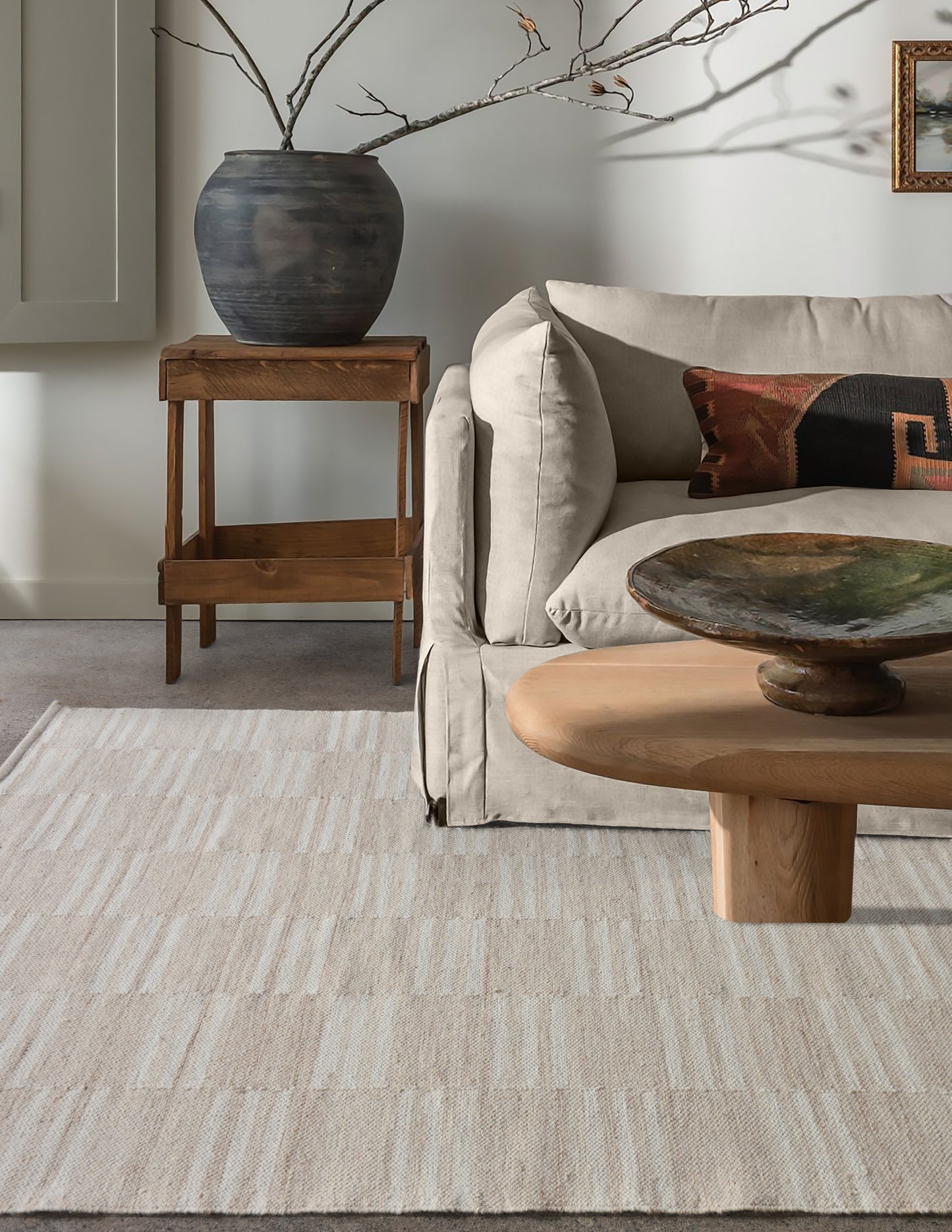 CHEREMSHAN RUG - IVORY - HANDWOVEN - WOOL