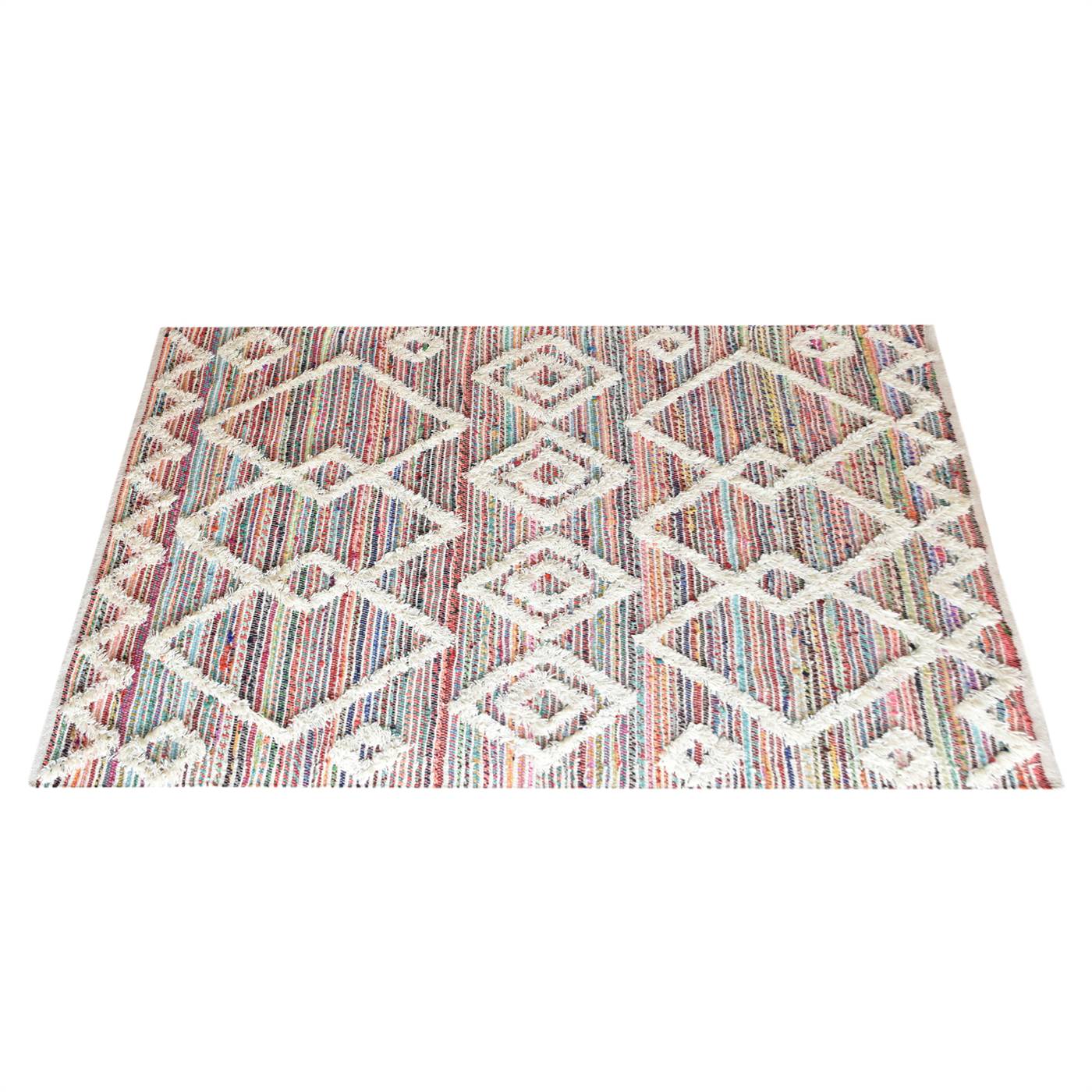 Area Rug, Bedroom Rug, Living Room Rug, Living Area Rug, Indian Rug, Office Carpet, Office Rug, Shop Rug Online, Natural White, Multi , Jodhpuri Dori, Wool , Hand Woven , Pitloom, All Cut, Texture 