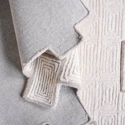 DROBETA RUG - IVORY/NATURAL/GREY - HAND TUFTED - WOOL