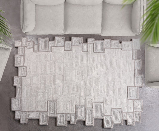 DROBETA RUG - IVORY/NATURAL/GREY - HAND TUFTED - WOOL