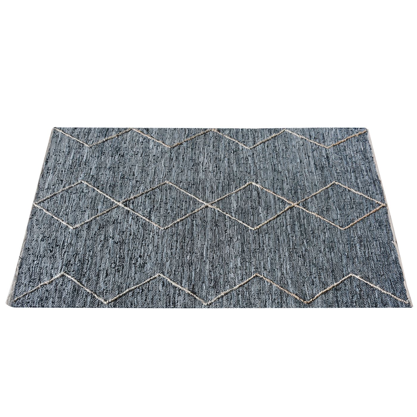 Area Rug, Bedroom Rug, Living Room Rug, Living Area Rug, Indian Rug, Office Carpet, Office Rug, Shop Rug Online, Leather, Hemp, Blue, Pitloom, Flat Weave, Subtle