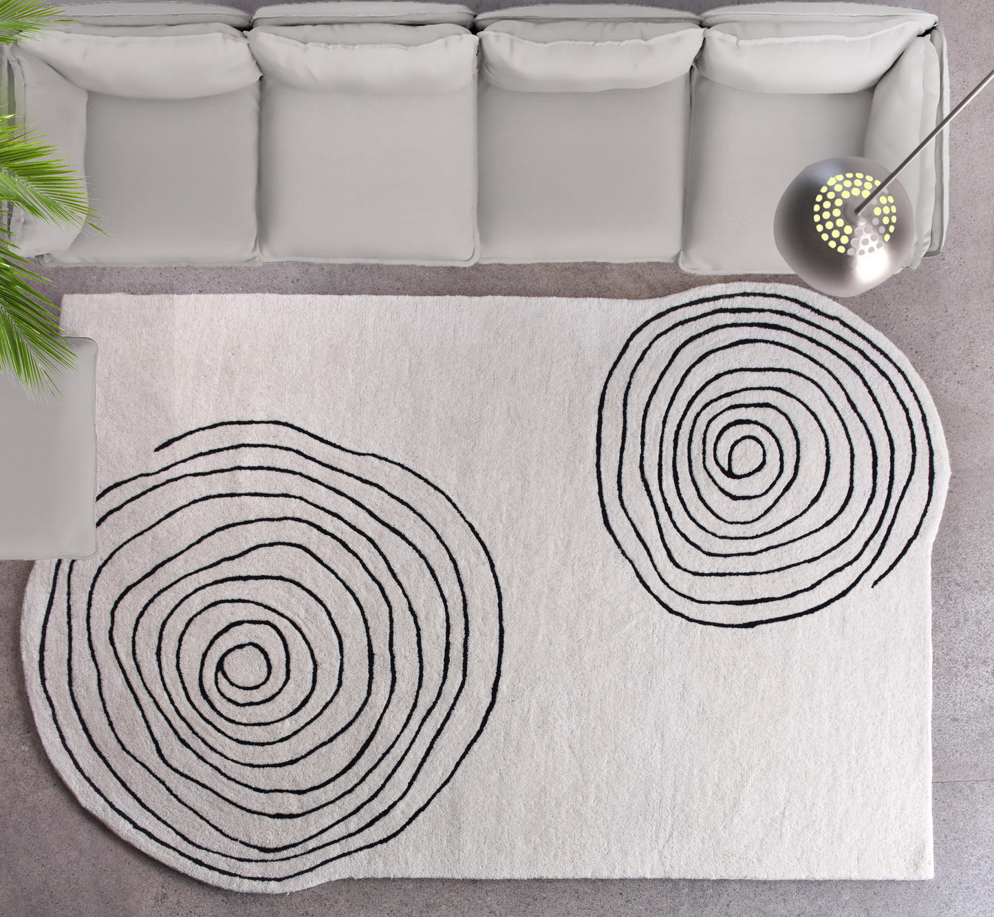 KGOTLA RUG - IVORY/CHARCOAL - HAND TUFTED - WOOL