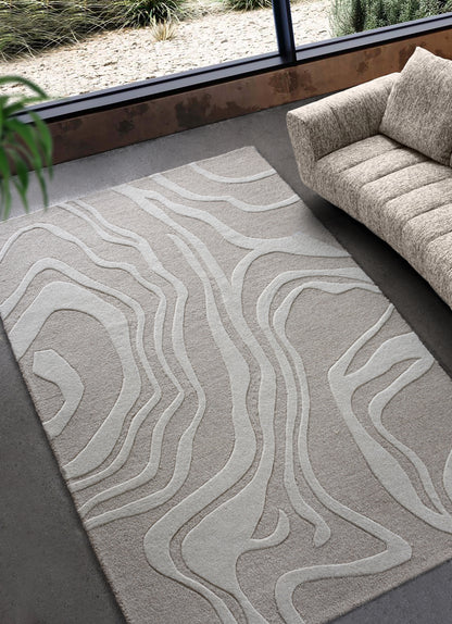 MAJESTA RUG - WOOL - HAND TUFTED - LIGHT BEIGE/IVORY