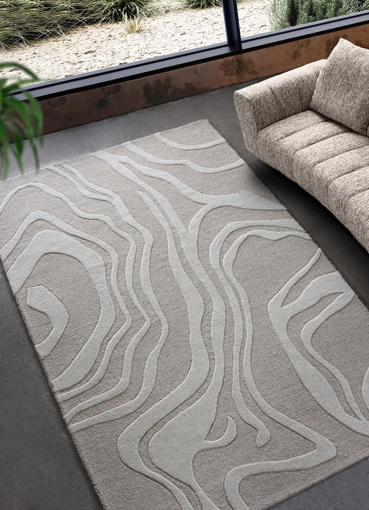 MAJESTA RUG - WOOL - HAND TUFTED - LIGHT BEIGE/IVORY