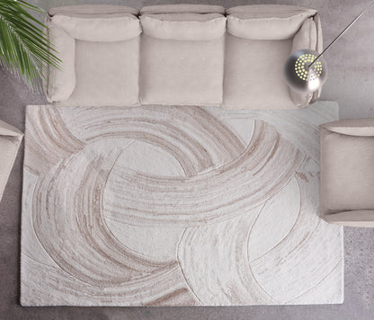MANDAI RUG - BEIGE/IVORY - HAND TUFTED - WOOL