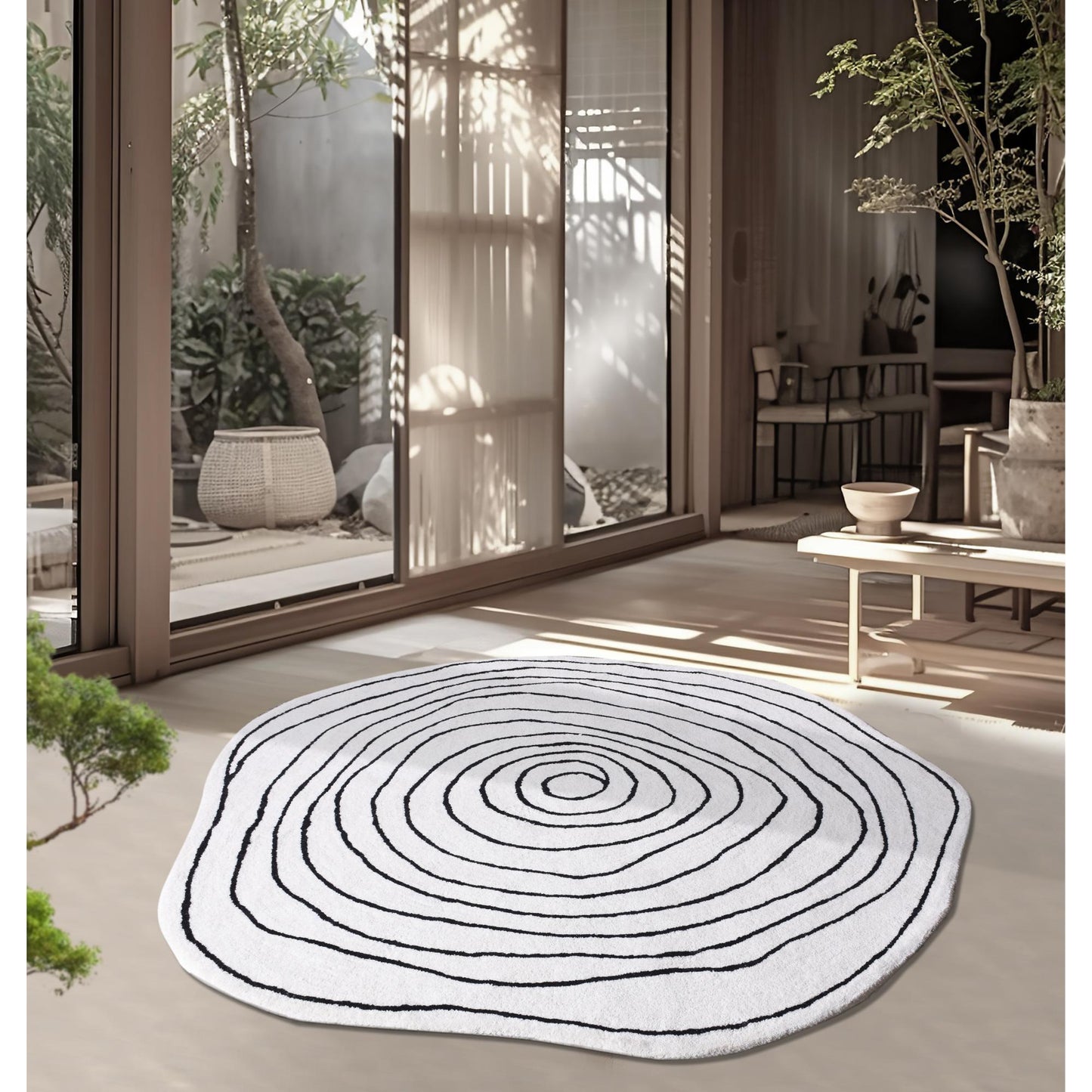 MELUR RUG - IVORY/CHARCOAL - HAND TUFTED - WOOL