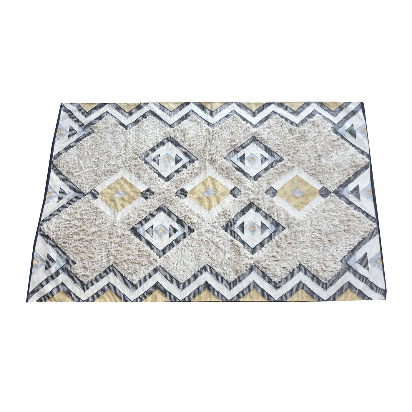 Area Rug, Bedroom Rug, Living Room Rug, Living Area Rug, Indian Rug, Office Carpet, Office Rug, Shop Rug Online, Cotton, Natural White, Charcoal, Gold, , Geometrical