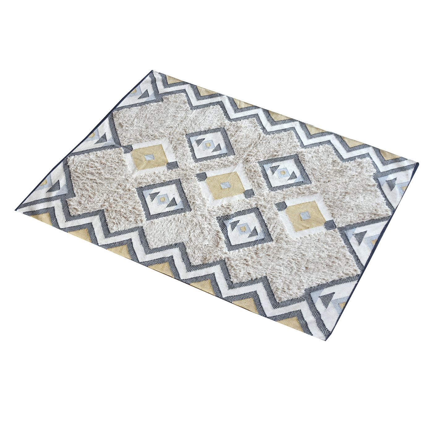 Area Rug, Bedroom Rug, Living Room Rug, Living Area Rug, Indian Rug, Office Carpet, Office Rug, Shop Rug Online, Cotton, Natural White, Charcoal, Gold, , Geometrical
