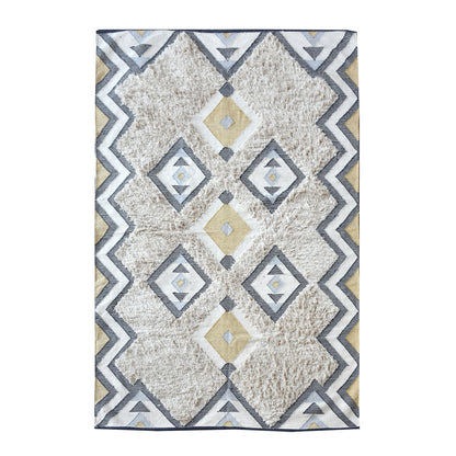 Area Rug, Bedroom Rug, Living Room Rug, Living Area Rug, Indian Rug, Office Carpet, Office Rug, Shop Rug Online, Cotton, Natural White, Charcoal, Gold, , Geometrical