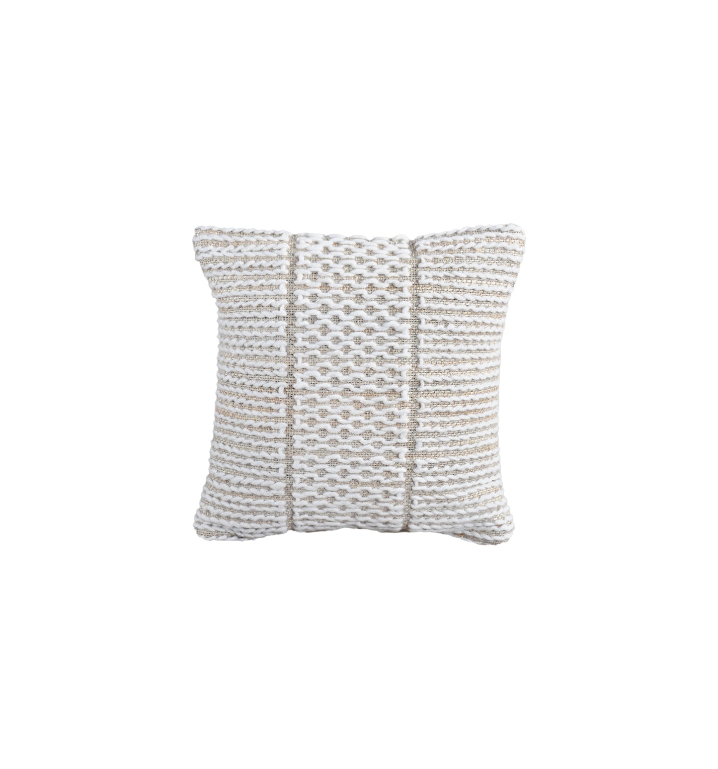 MUSHAWE CUSHION - JUTE/WOOL - IVORY - HANDWOVEN