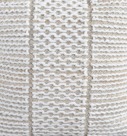 MUSHAWE CUSHION - JUTE/WOOL - IVORY - HANDWOVEN