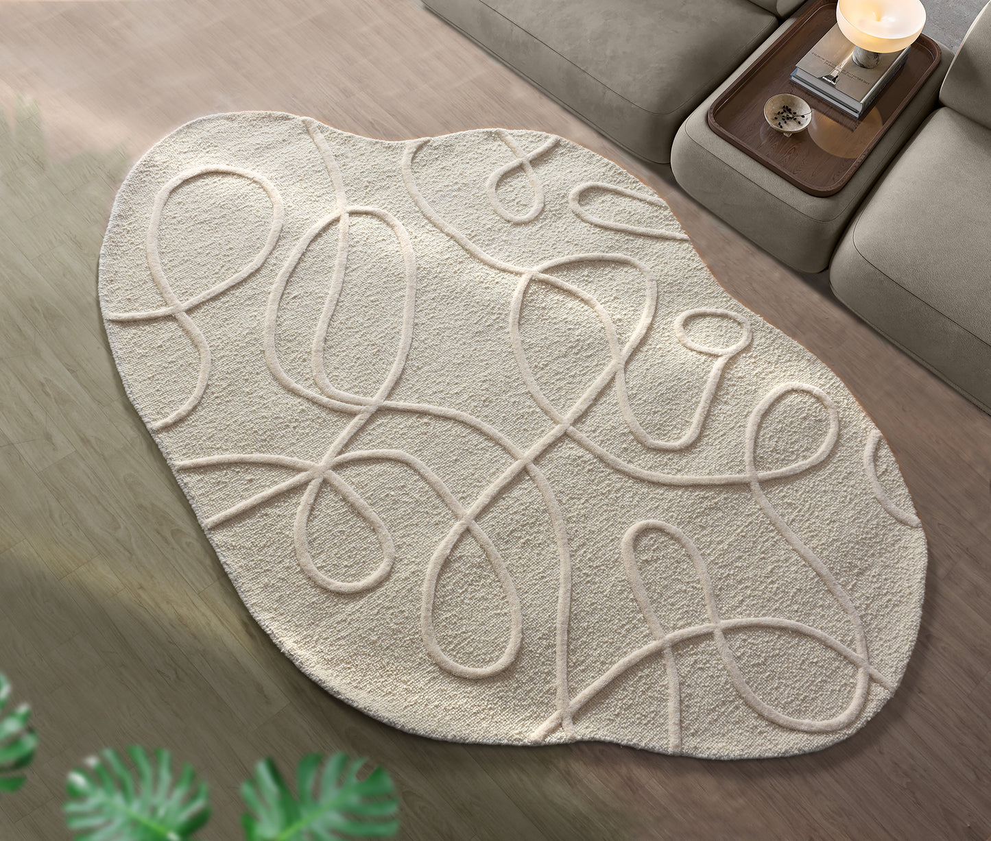 OAKERON RUG - IVORY - HAND TUFTED - WOOL
