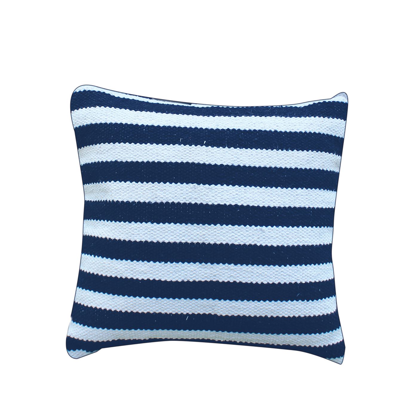 Oliver Pillow, Cotton, Natural White, Blue, Pitloom, Flat Weave