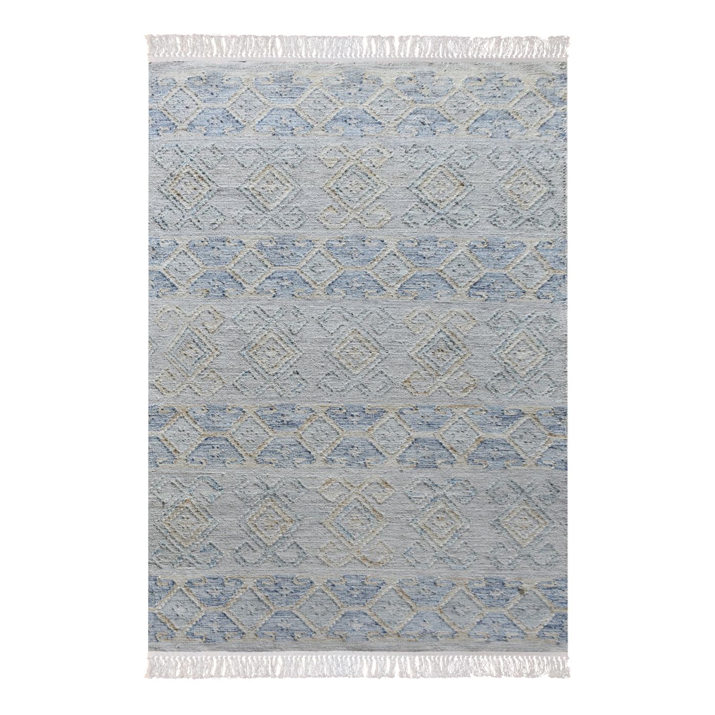 Area Rug, Bedroom Rug, Living Room Rug, Living Area Rug, Indian Rug, Office Carpet, Office Rug, Shop Rug Online, Jute, Wool, Beige, Blue, Punja, Flat Weave, tribal