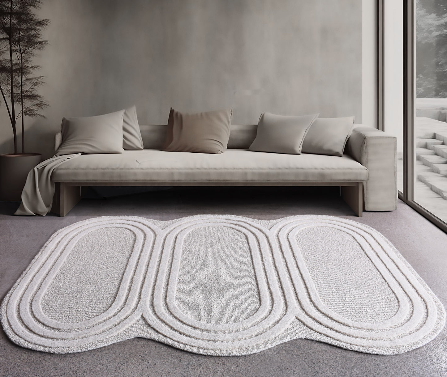 TAGUAI-II RUG - IVORY - HAND WOVEN/OVER TUFTED - WOOL
