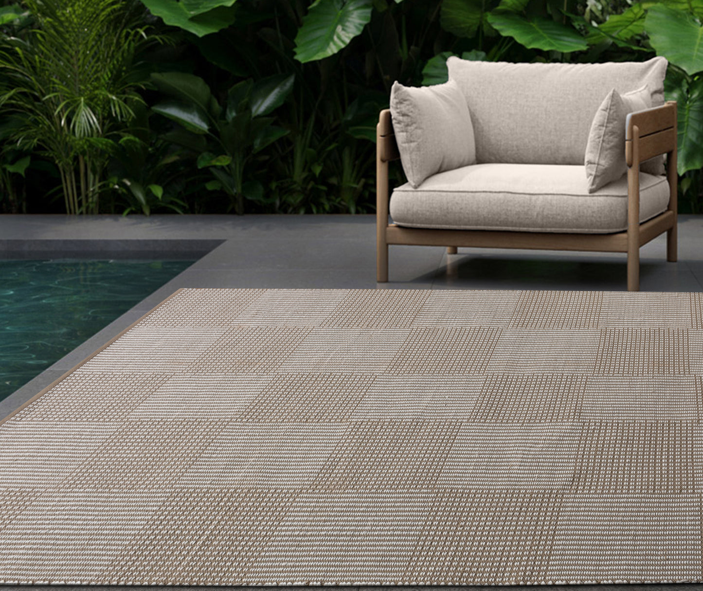 TALIANA RUG - IVORY/TAUPE - HAND WOVEN - POLYPROPYLENE