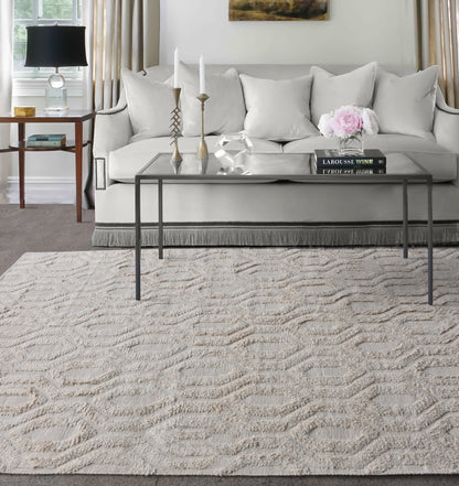 TRAFFORD RUG - IVORY - HANDWOVEN - COTTON