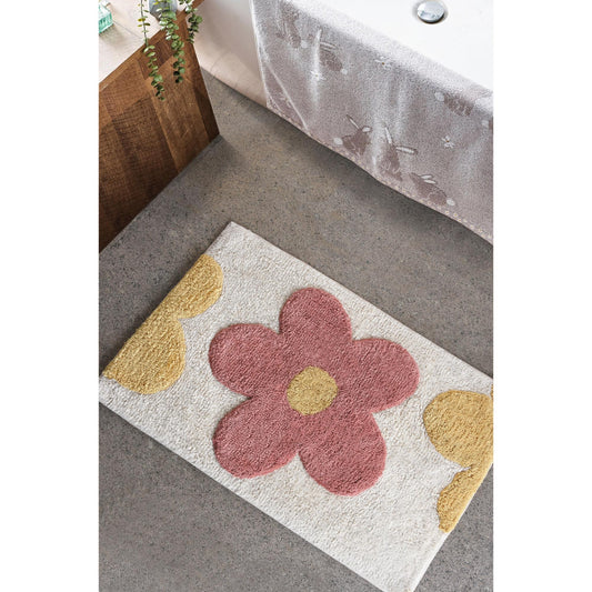 DIPINI BATH RUG - IVORY/BLUSH/YELLOW - COTTON - TABLE TUFTED