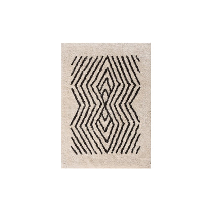 SERNA BATH RUG - IVORY/BROWN - COTTON - TABLE TUFTED