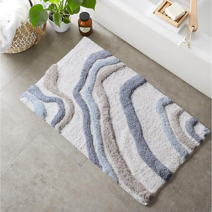 TAOLE BATH RUG - IVORY/BEIGE/BLUE - COTTON - TABLE TUFTED