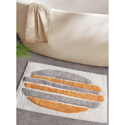 ZONKEZI BATH RUG - IVORY/GREY/ORANGE - COTTON - TABLE TUFTED