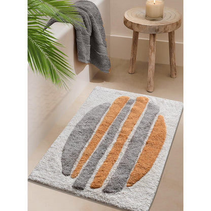 ZONKEZI BATH RUG - IVORY/GREY/ORANGE - COTTON - TABLE TUFTED