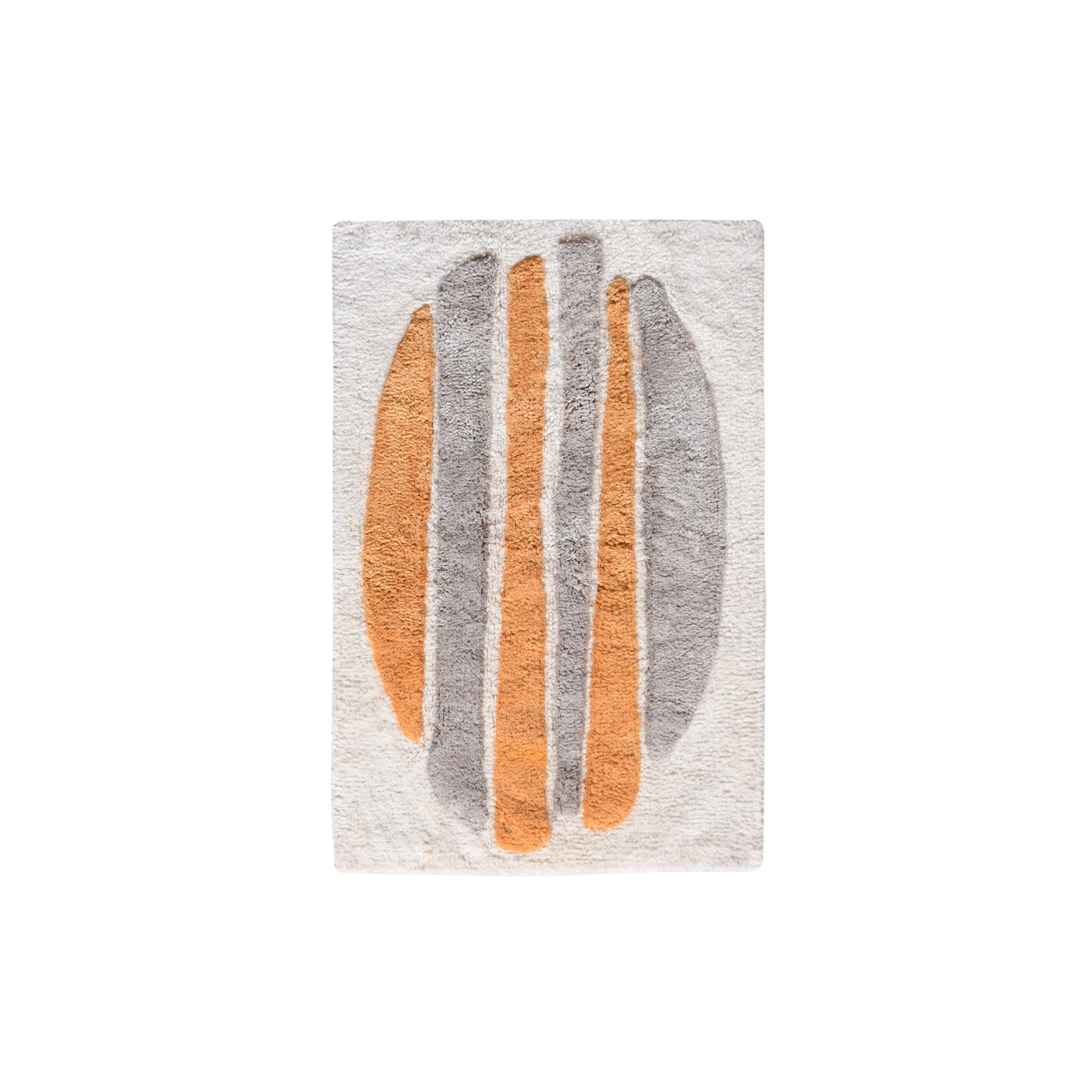 ZONKEZI BATH RUG - IVORY/GREY/ORANGE - COTTON - TABLE TUFTED