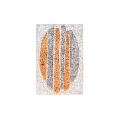 ZONKEZI BATH RUG - IVORY/GREY/ORANGE - COTTON - TABLE TUFTED