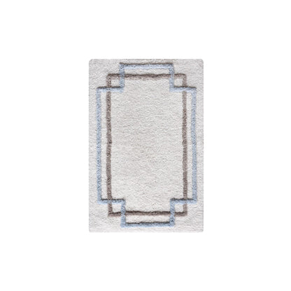 ANGKE-III BATH RUG - IVORY/BEIGE/BLUE - COTTON - TABLE TUFTED