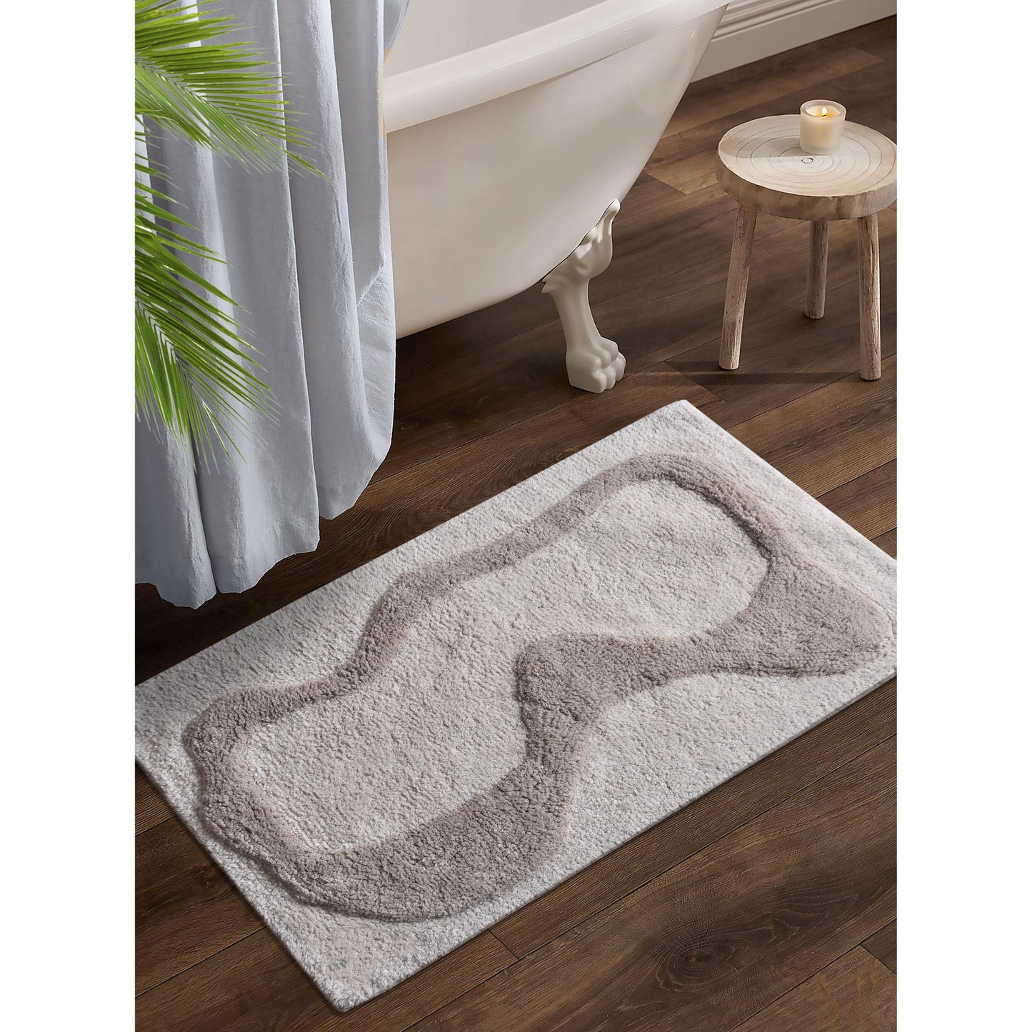 NKHOLI BATH RUG - IVORY/GREY - COTTON - TABLE TUFTED