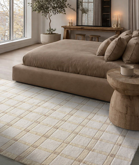 VIMMA RUG - WOOL - HAND WOVEN - IVORY/BEIGE