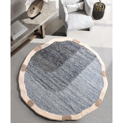 VINSON RUG - BLUE/IVORY - HAND TUFTED - WOOL/DENIM