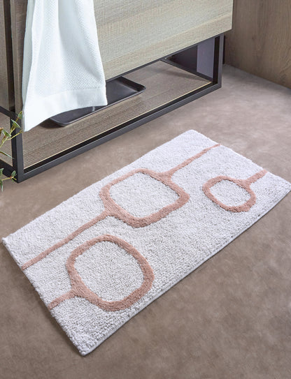 VINTZ BATH RUG - IVORY/PEACH - COTTON - TABLE TUFTED