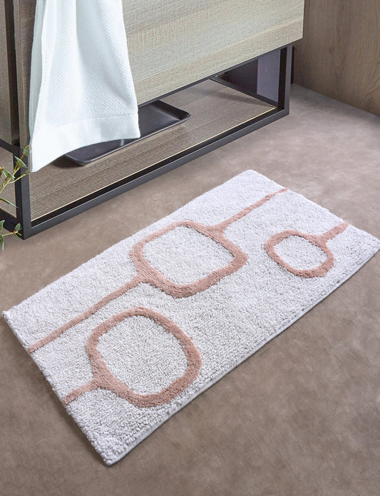 VINTZ BATH RUG - IVORY/PEACH - COTTON - TABLE TUFTED