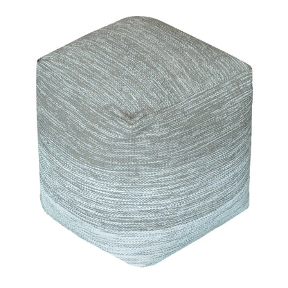 Delight Pouf, Cotton, Grey, Natural White, Pitloom, Flat Weave